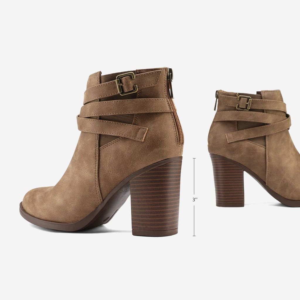 DREAM PAIRS Women's Chunky High Heel Ankle Booties Shoes