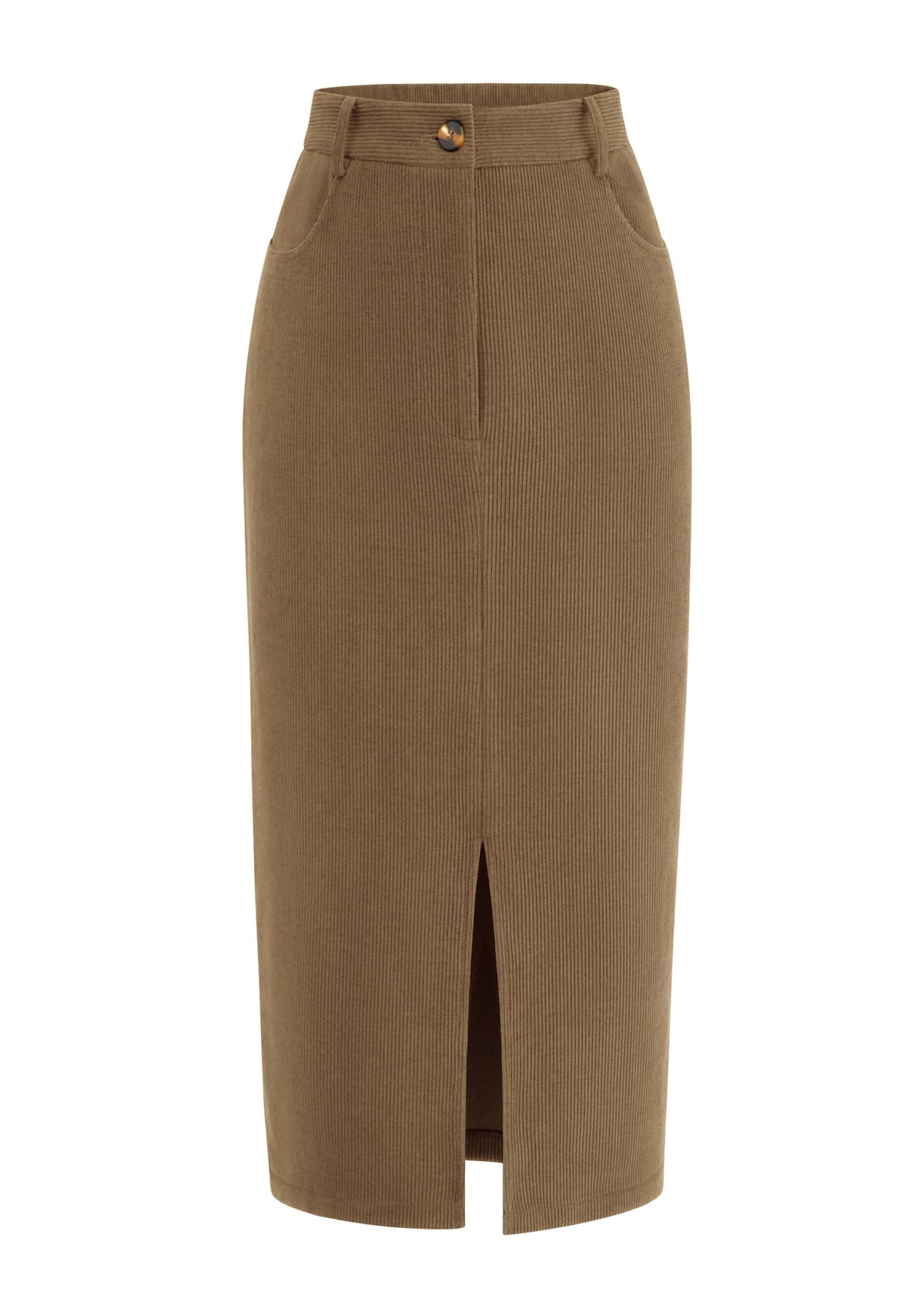 PRETTYGARDEN Corduroy Pencil Skirt Women Fall Fashion Midi Skirts Dressy