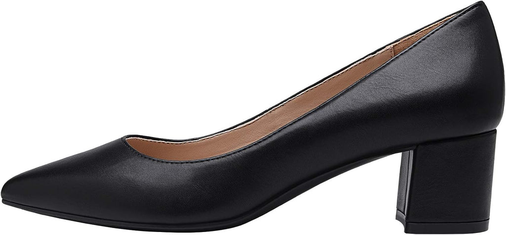 DREAM PAIRS Women's Chunky Low Block Heel Pumps