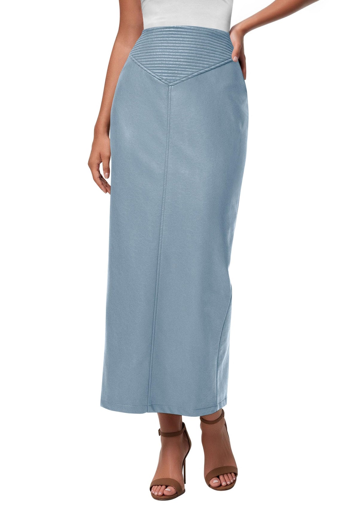 PRETTYGARDEN Women's Faux Leather High Waisted Maxi Skirts