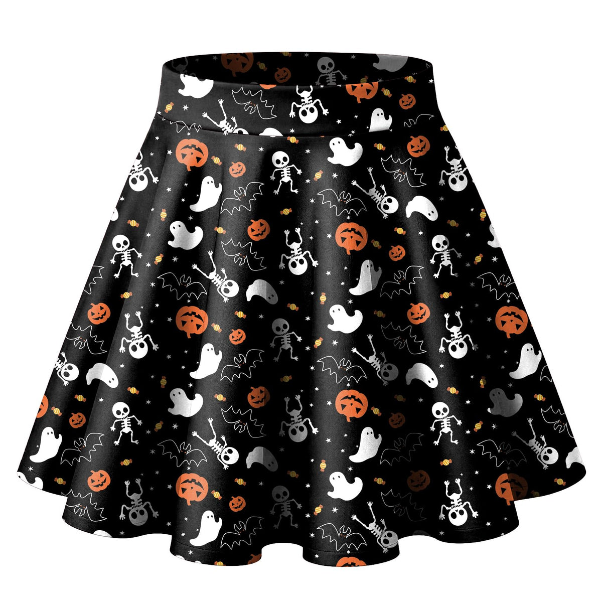 HOTOUCH Women's Skirt Casual Mini Skater Skirt Stretchy High Waist Flared Pleated A Line Basic Versatile Skirt
