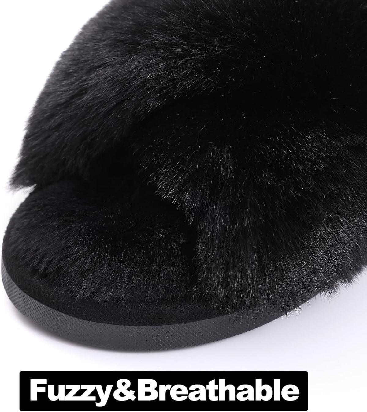 Evshine Memory Foam Fuzzy House Slippers for Women
