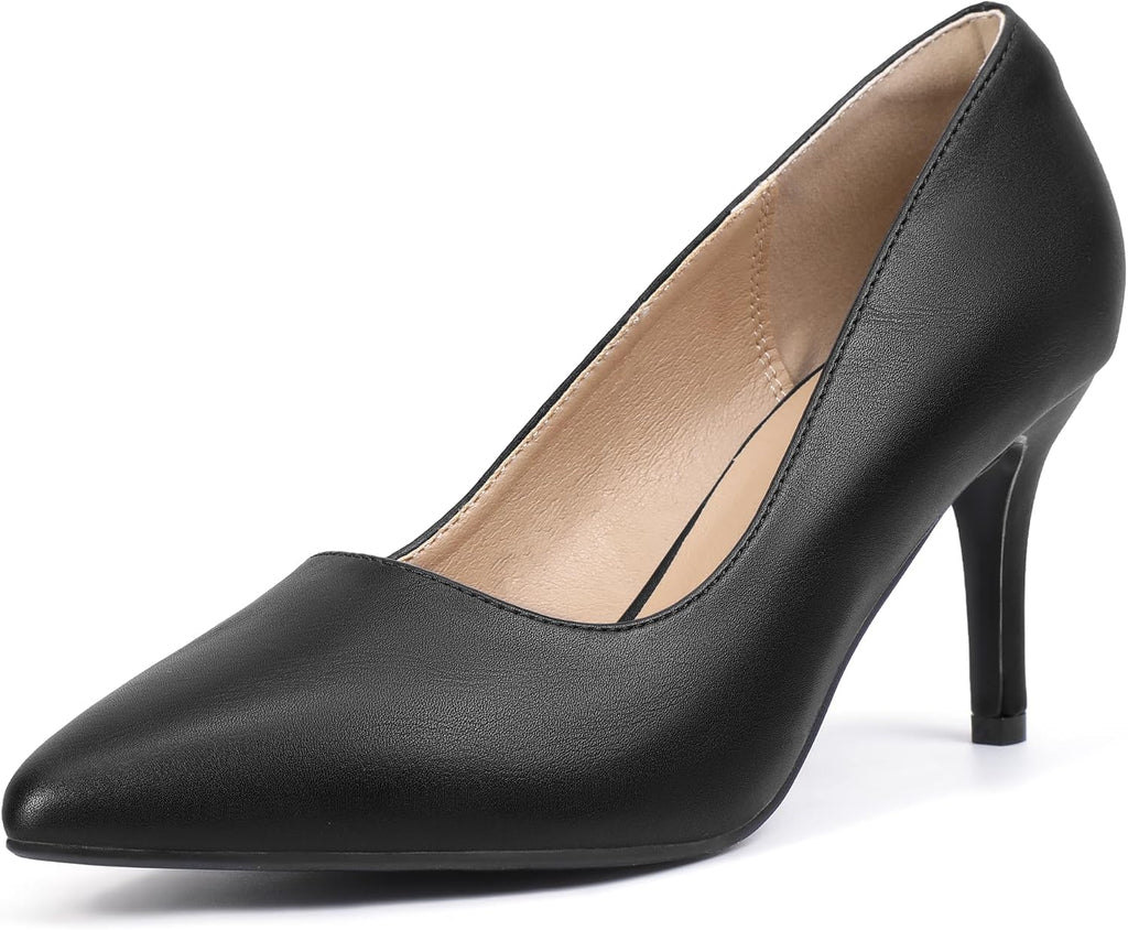 IDIFU High Closed Toe Heels Women's Pumps Pointed Stiletto Dress Shoes
