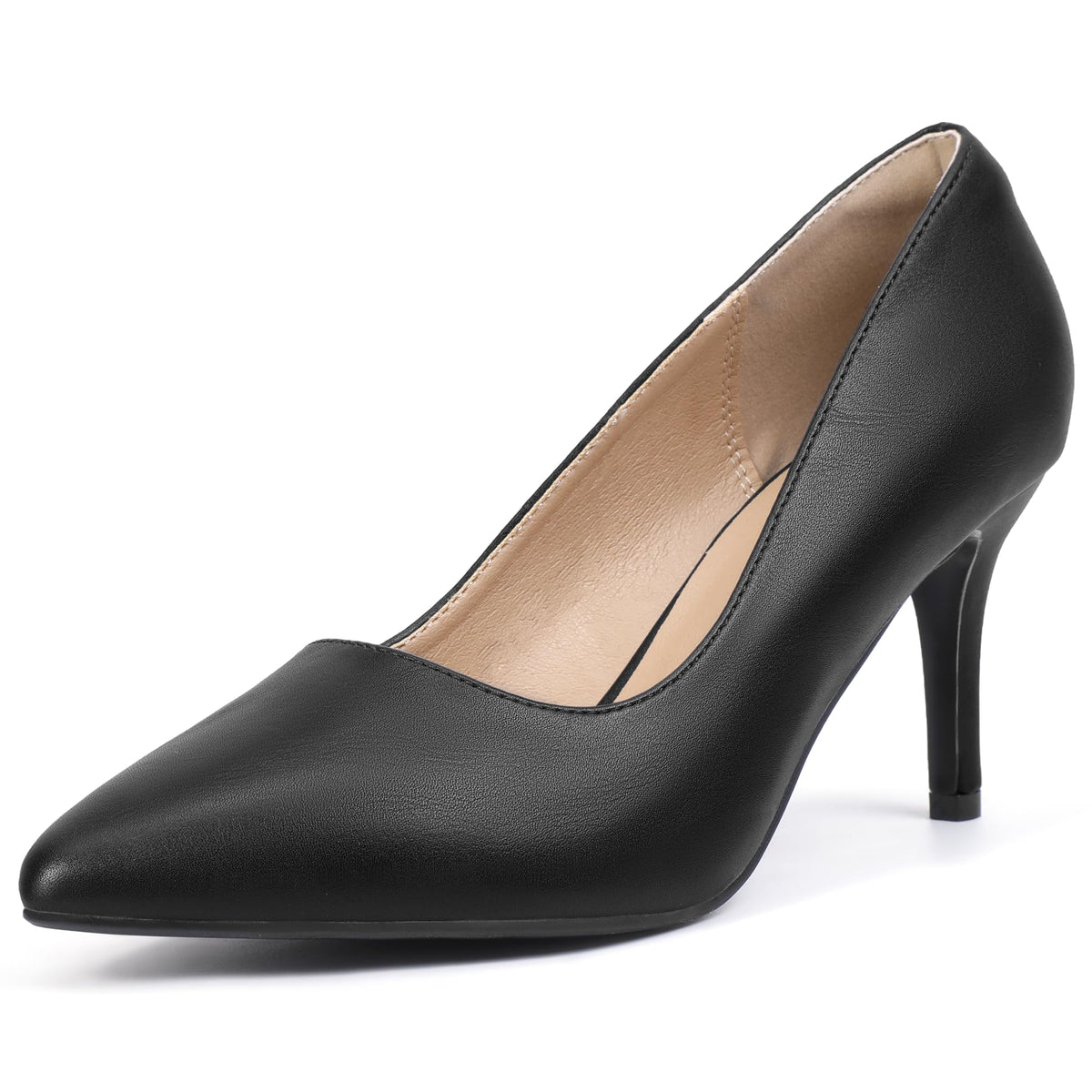 IDIFU High Closed Toe Heels Women's Pumps Pointed Stiletto Dress Shoes