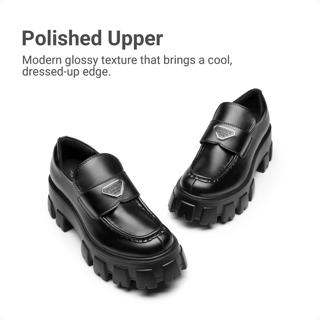 DREAM PAIRS Women's Chunky Loafers Platform Outfit Shoes