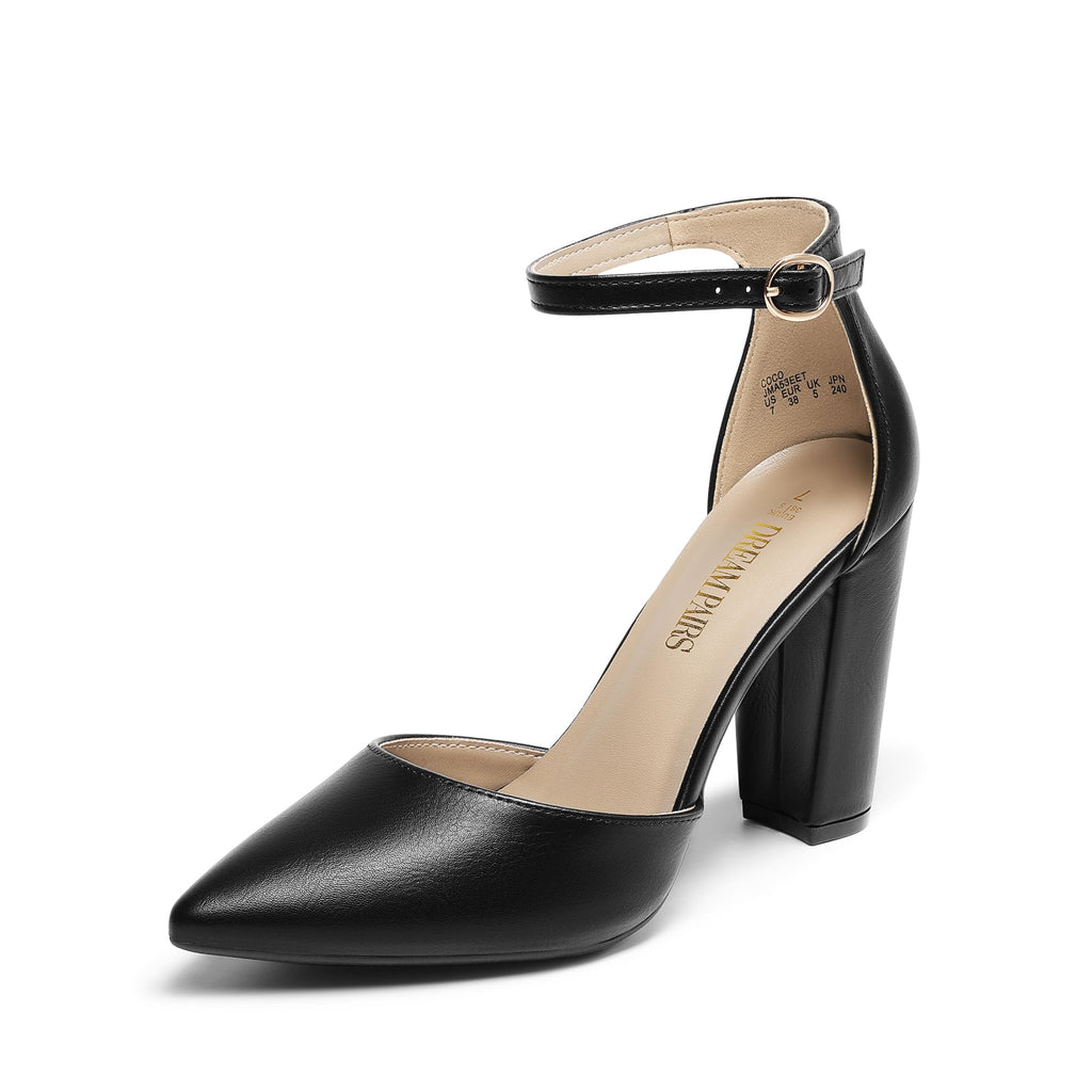 DREAM PAIRS Women's Coco High Heels Chunky Pumps
