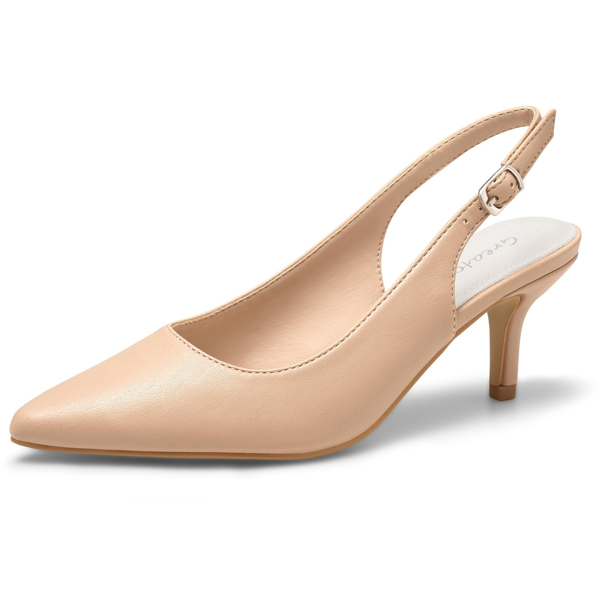 Greatonu Women's Kitten Heels Pointed Toe Slingback Dress Pumps Shoes