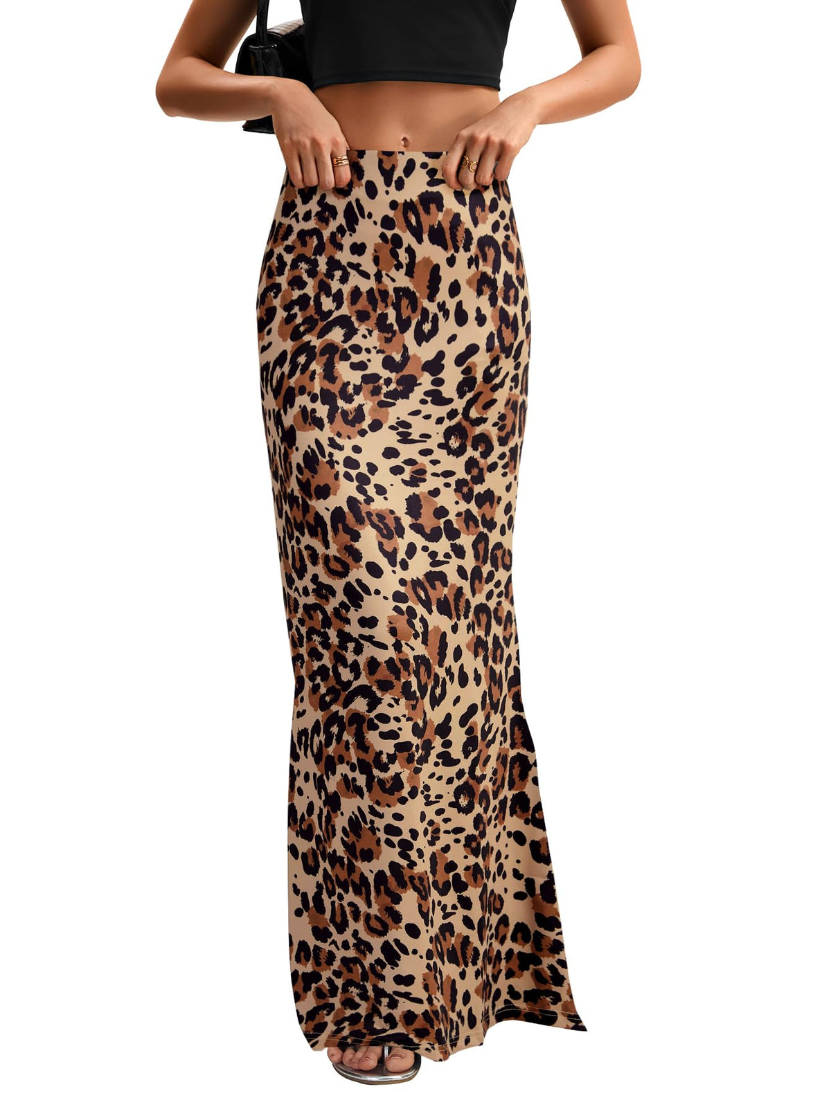 KIFOVEN Women's High Waist Elastic Flare Sexy Bodycon Basic Slim Maxi Skirt