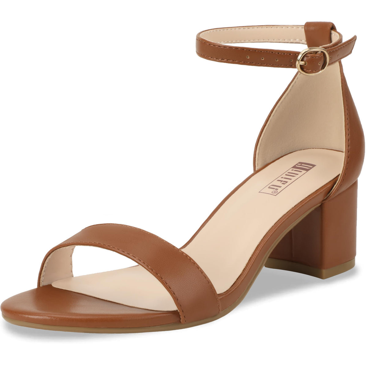 IDIFU Women's Cookie-LO Low Block Heels Chunky Sandals Ankle Strap Wedding Dress Pump Shoes