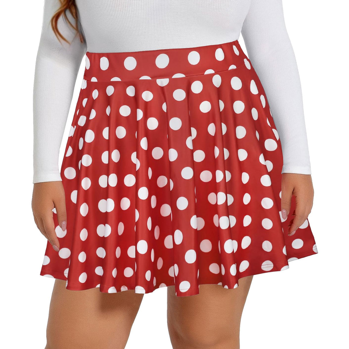 Plus Size Skirts for Women Summer Pleated Flowy High Waisted Short Skirt