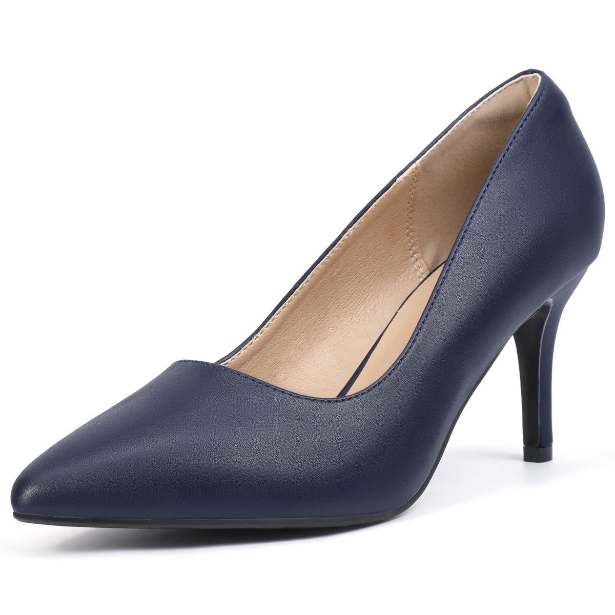 IDIFU High Closed Toe Heels Women's Pumps Pointed Stiletto Dress Shoes