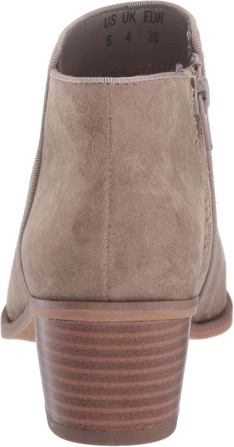 Amazon Essentials Women's Low Heel Ankle Boots with Side Zipper, Stacked Block Heel