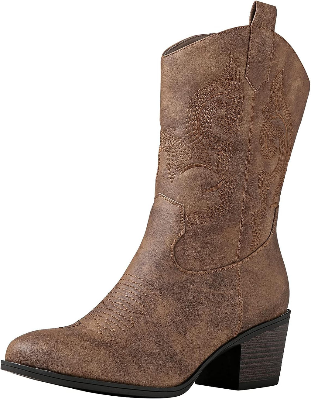 GLOBALWIN Cowboy Boots for Women, Mid-Calf Western Style