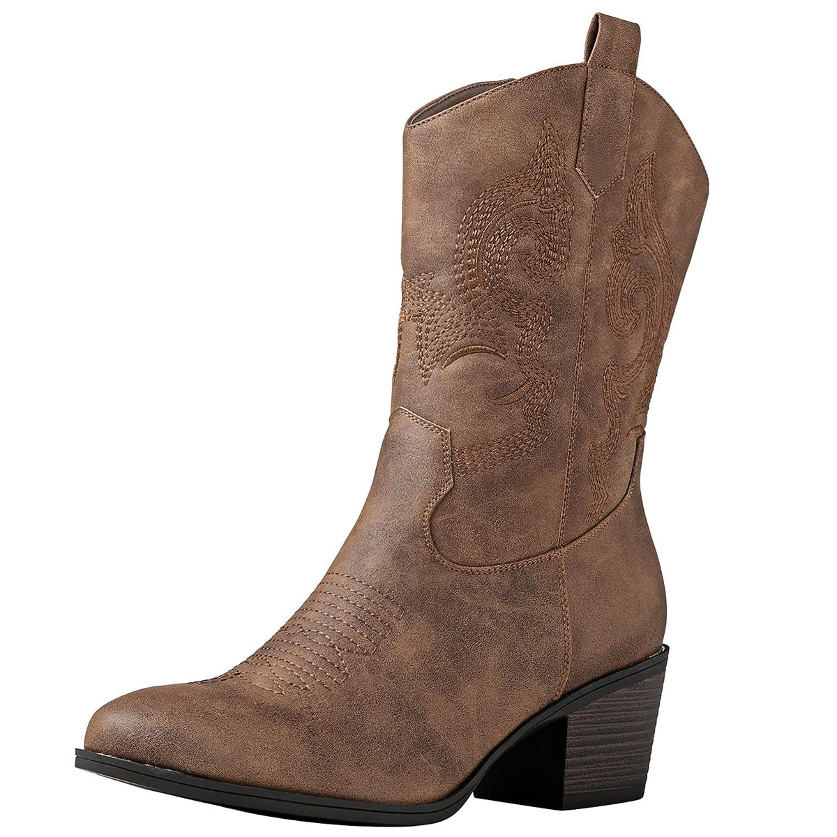 GLOBALWIN Cowboy Boots for Women, Mid-Calf Western Style