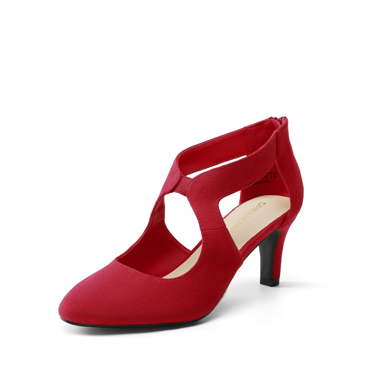 DREAM PAIRS Women's Pumps Closed Pointed Toe Kitten Heels