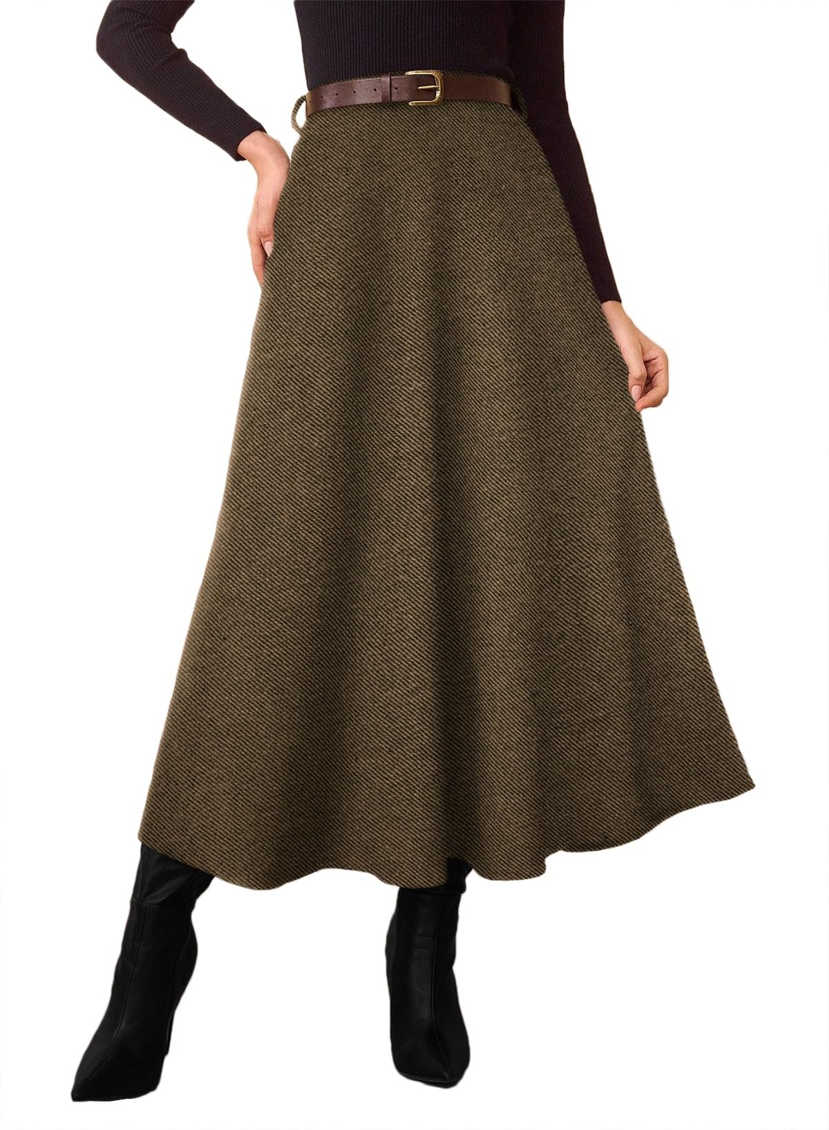 Pink Queen Plaid Skirts for Women A Line High Waist Flared Tartan Skirts