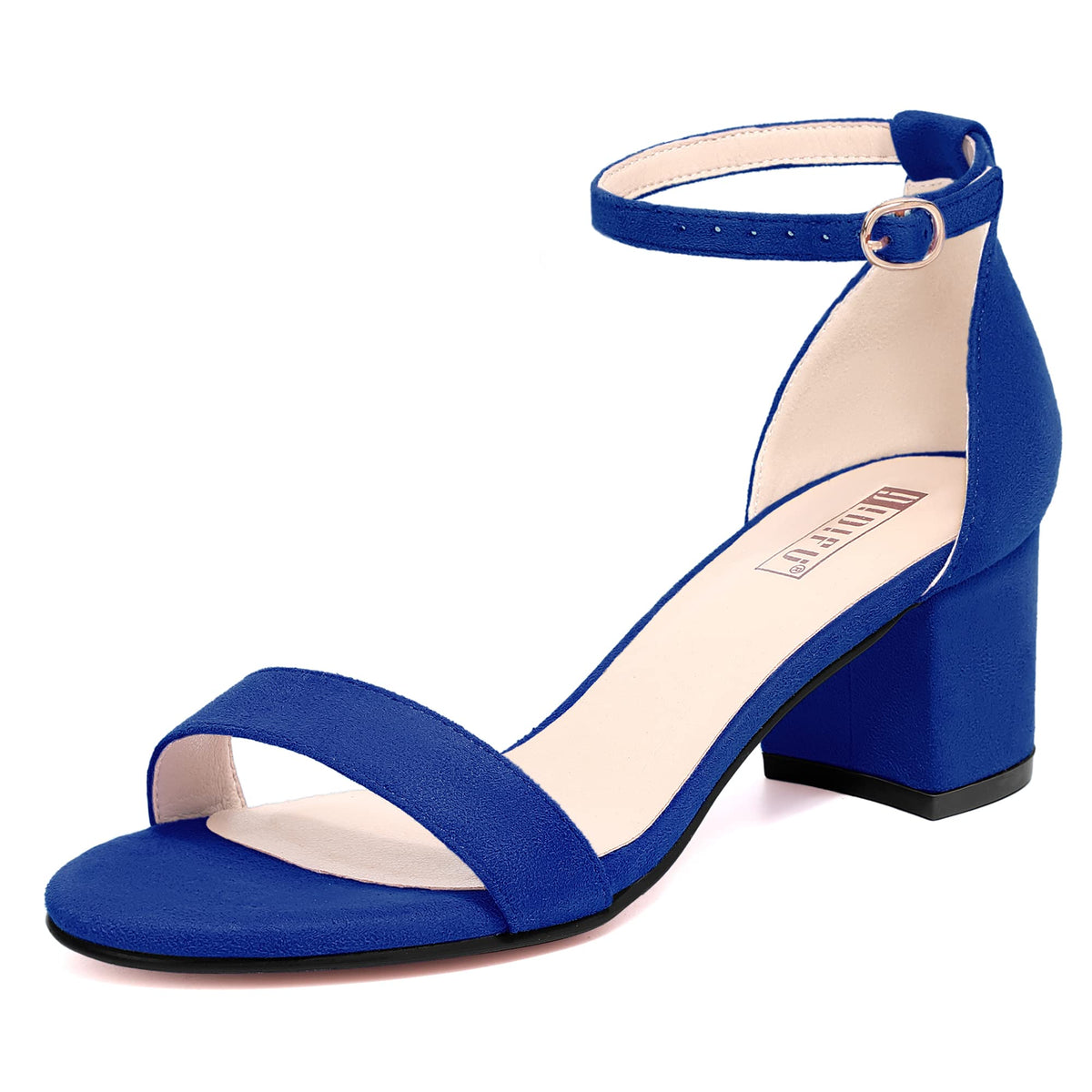 IDIFU Women's Cookie-LO Low Block Heels Chunky Sandals Ankle Strap Wedding Dress Pump Shoes