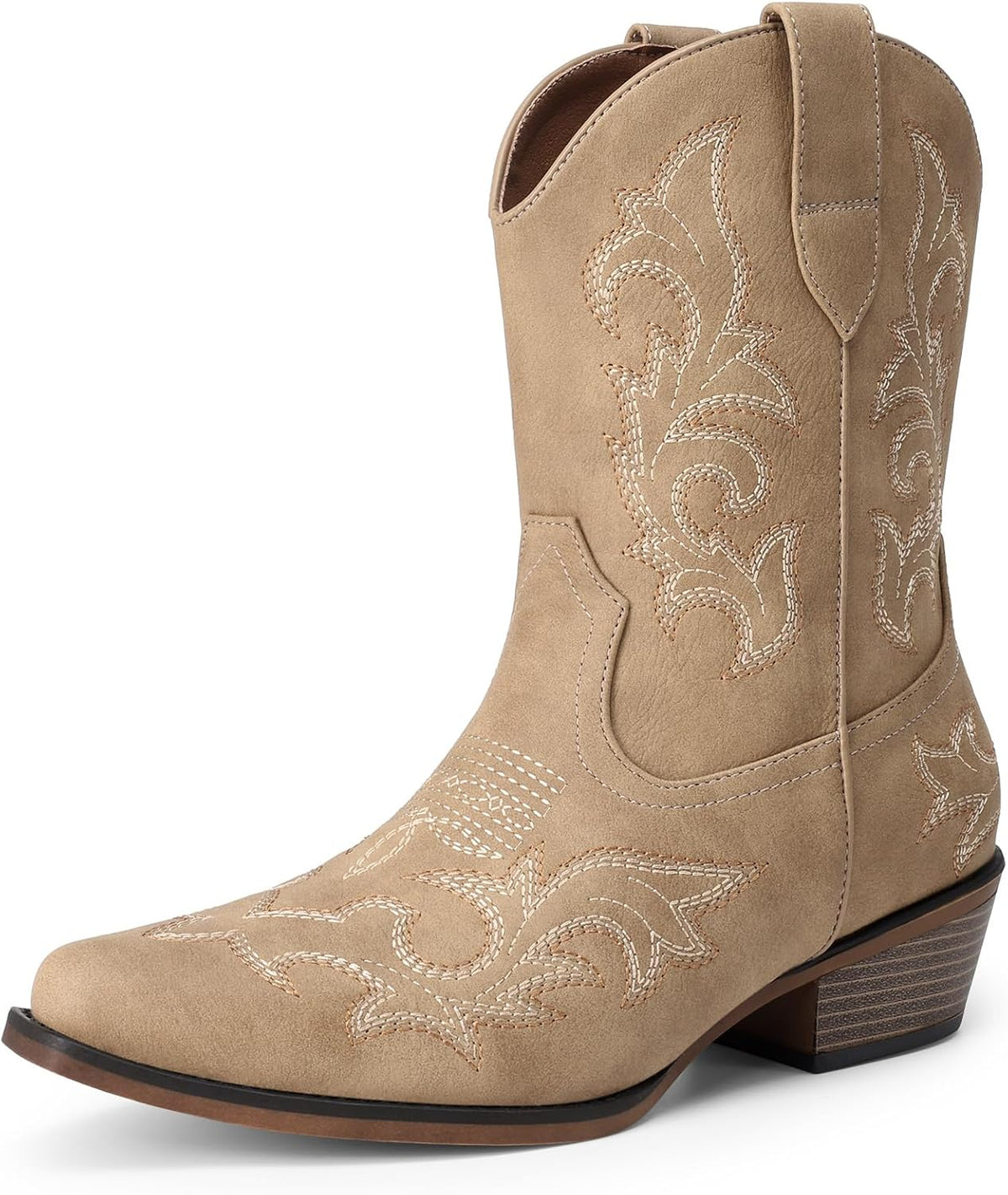 DREAM PAIRS Women's Cowboy Cowgirl Western Ankle Boots