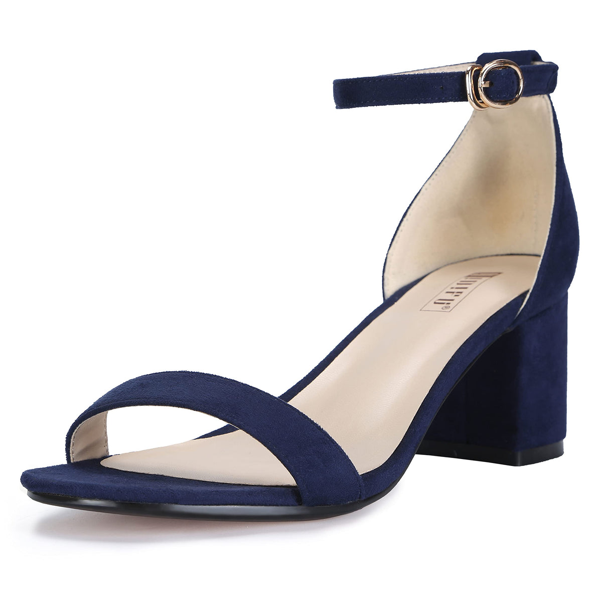 IDIFU Women's Cookie-LO Low Block Heels Chunky Sandals Ankle Strap Wedding Dress Pump Shoes