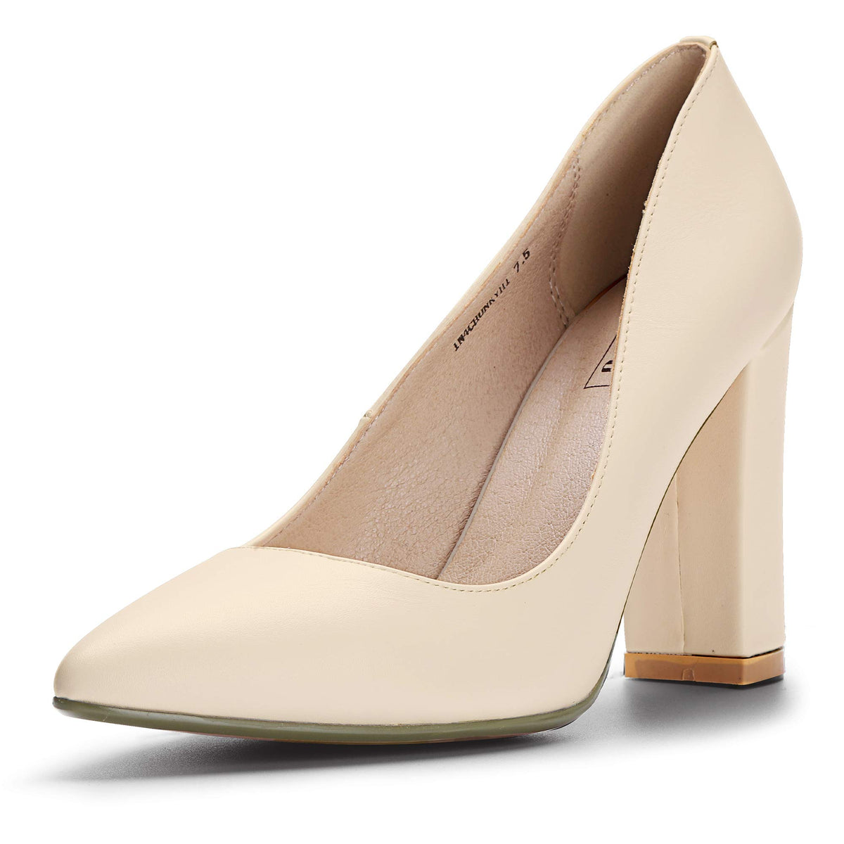 IDIFU Women's IN4 Chunky High Heels Closed Pointed Toe Pumps