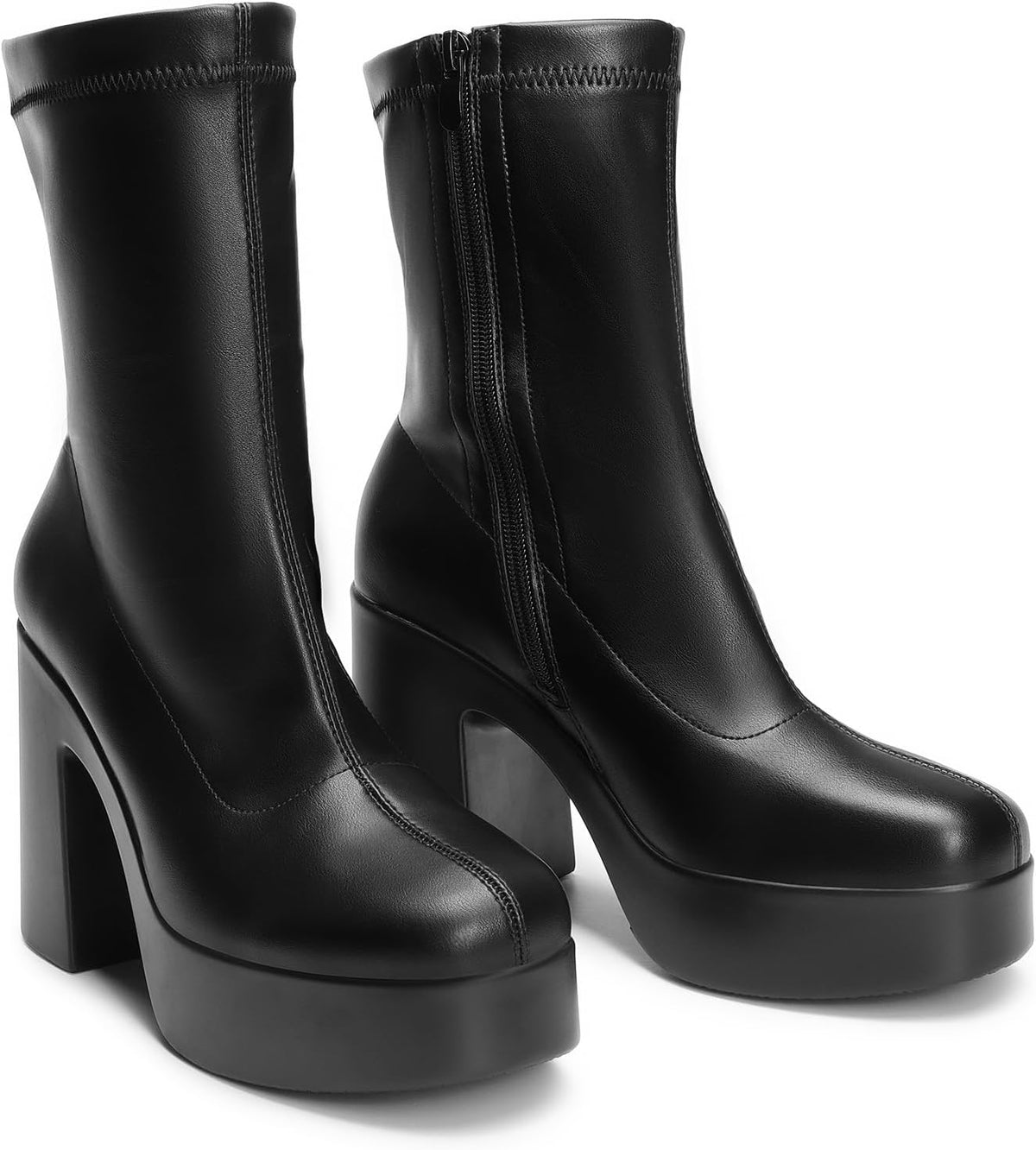 DREAM PAIRS Women's Gogo Ankle Boots Platform Shoes