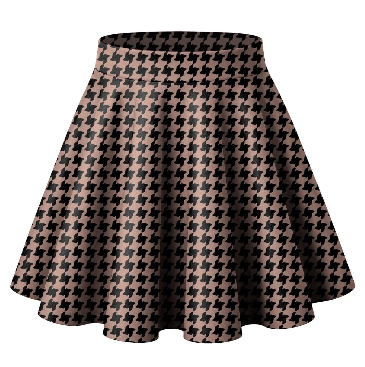 HOTOUCH Women's Skirt Casual Mini Skater Skirt Stretchy High Waist Flared Pleated A Line Basic Versatile Skirt