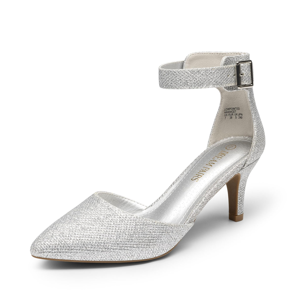 DREAM PAIRS Women's Kitten Heels Ankle Strap Pumps