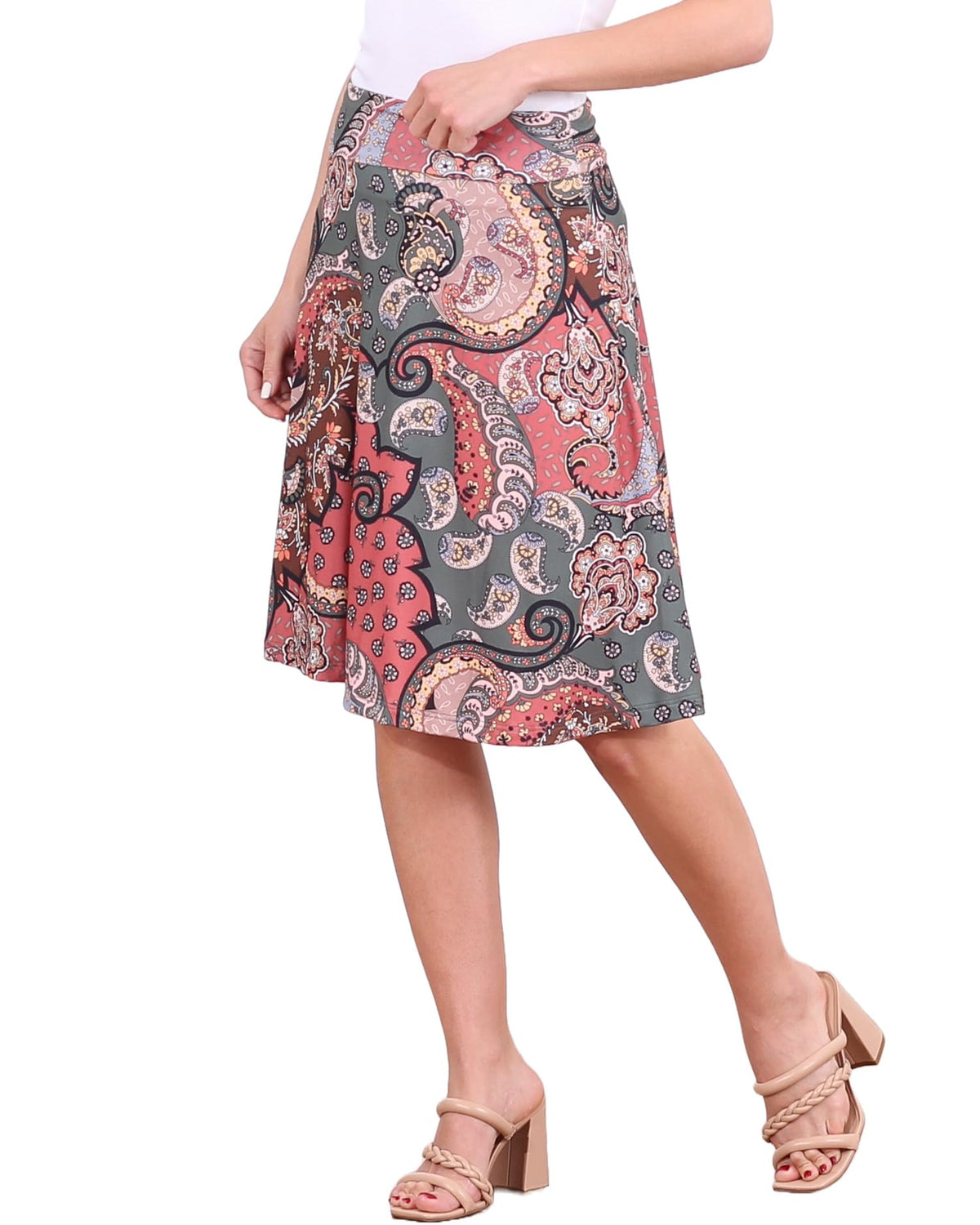 Popana Midi Skirt for Women, Flowy Skirts for Women Midi Length