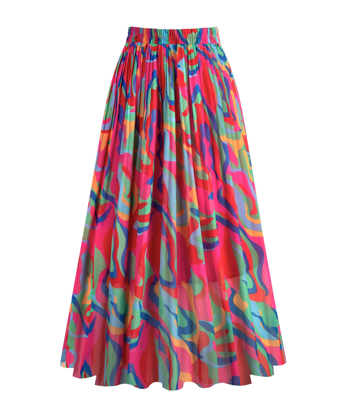 Kingfancy Women's Pleated Skirt A-Line Midi Skirts