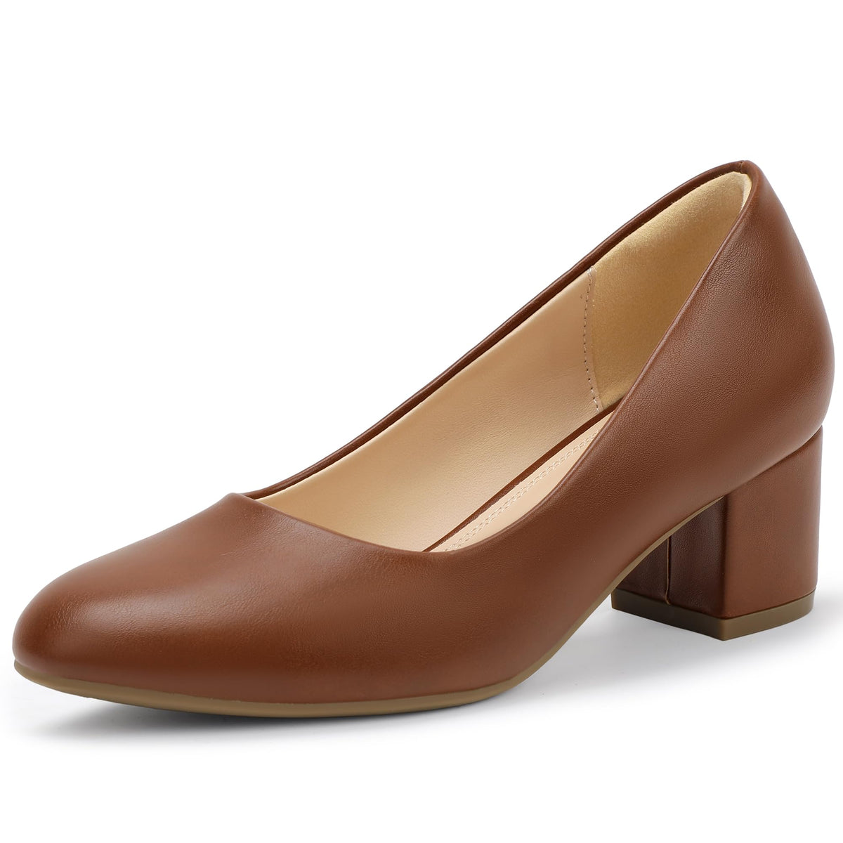 IDIFU IN2 Closed Toe Low Heels Block Chunky Short Pumps Shoe