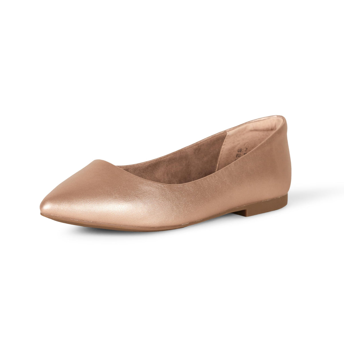 Amazon Essentials Women's Cushioned Pointed-Toe Ballet Flat, Slip-on Non-Slip Work Shoes Regular and Wide Widths