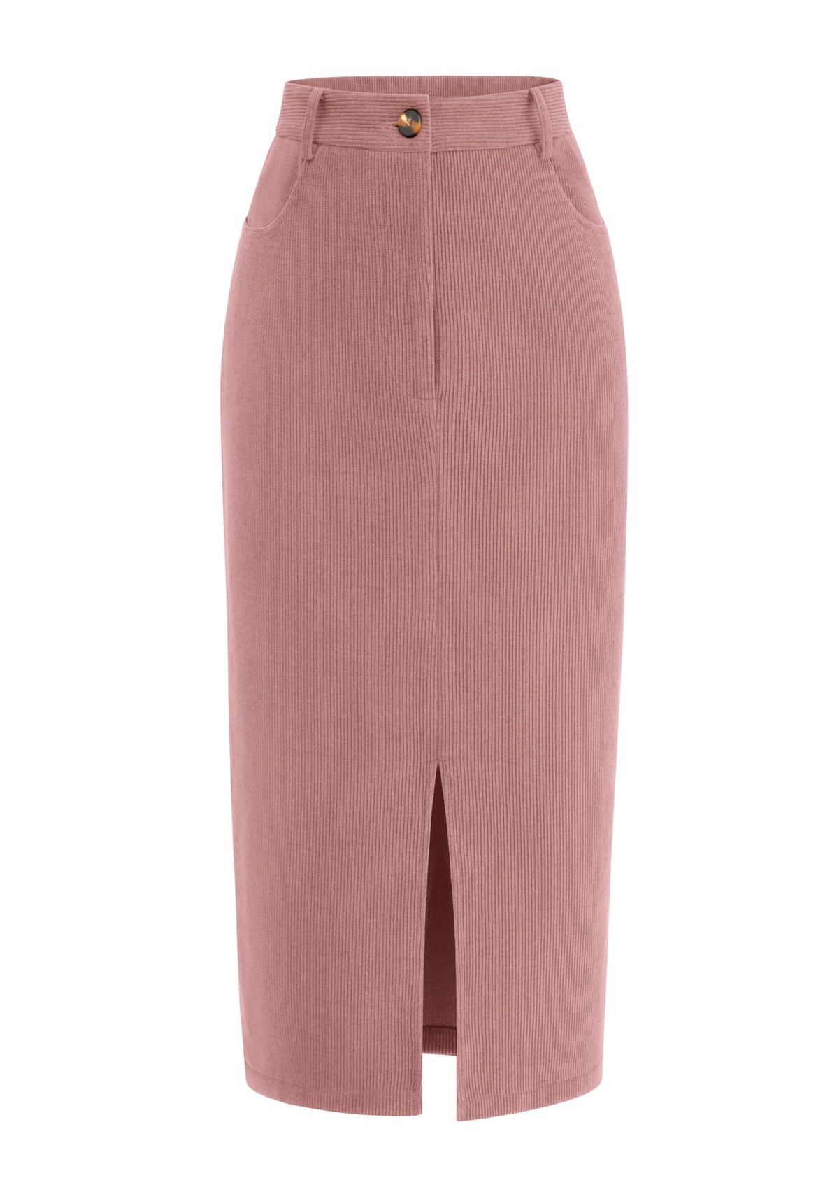 PRETTYGARDEN Corduroy Pencil Skirt Women Fall Fashion Midi Skirts Dressy