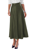 PRETTYGARDEN Womens Faux Leather High Waisted Midi Skirt