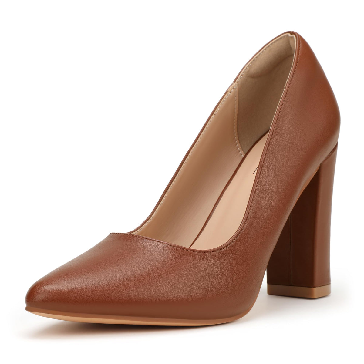 IDIFU Women's IN4 Chunky High Heels Closed Pointed Toe Pumps