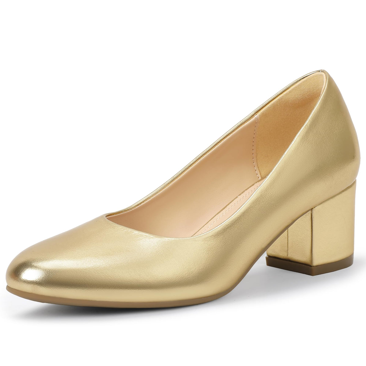 IDIFU IN2 Closed Toe Low Heels Block Chunky Short Pumps Shoe