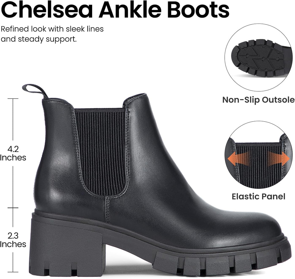 Athlefit Women's Slip on Chelsea Ankle Boots