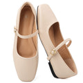 Womens Ballet Flats Mary Jane Shoes Square Toe Adjustable Strap Dress Shoes