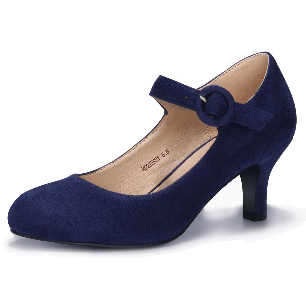 IDIFU Women's Mary Jane Dress Shoes Low Kitten Heels Pumps