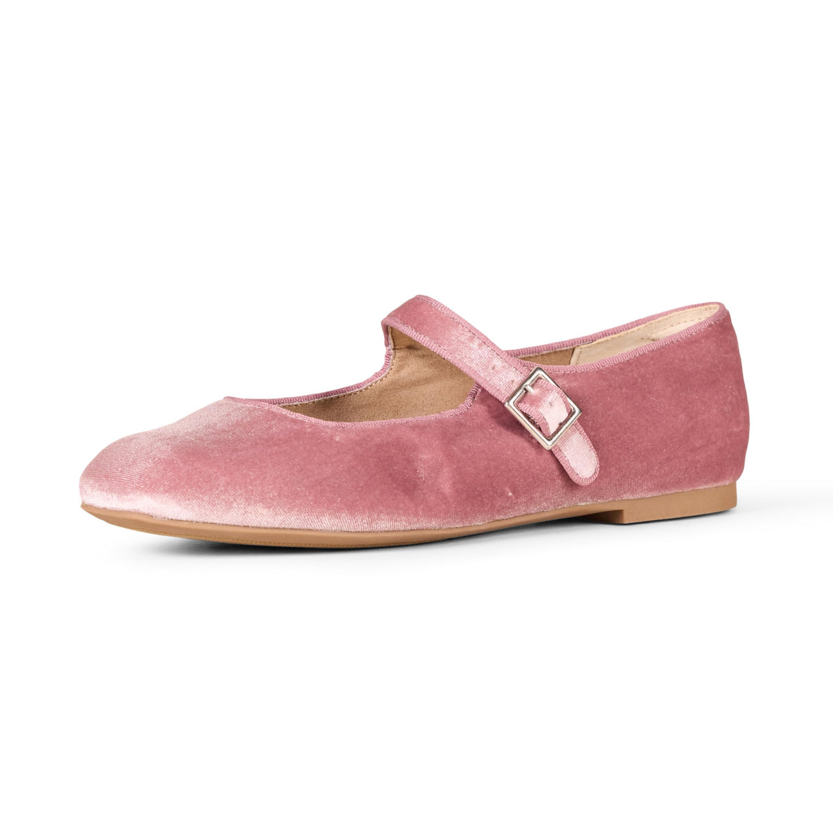 Amazon Essentials Women's Square-Toe Mary Jane Ballet Flat with Adjustable Metal Buckle Strap, Non-Slip Low Heel, Cushioned