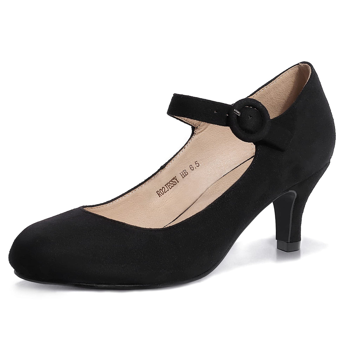 IDIFU Women's Mary Jane Dress Shoes Low Kitten Heels Pumps
