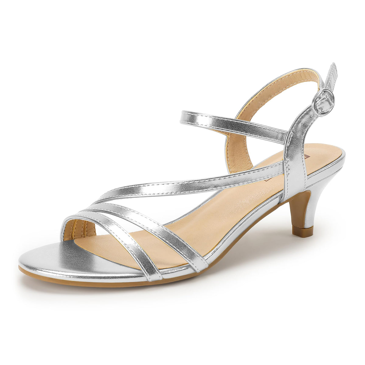 IDIFU Women's Dressy Strappy 2 Inch Low Kitten Heels Open Toe Heel Sandals