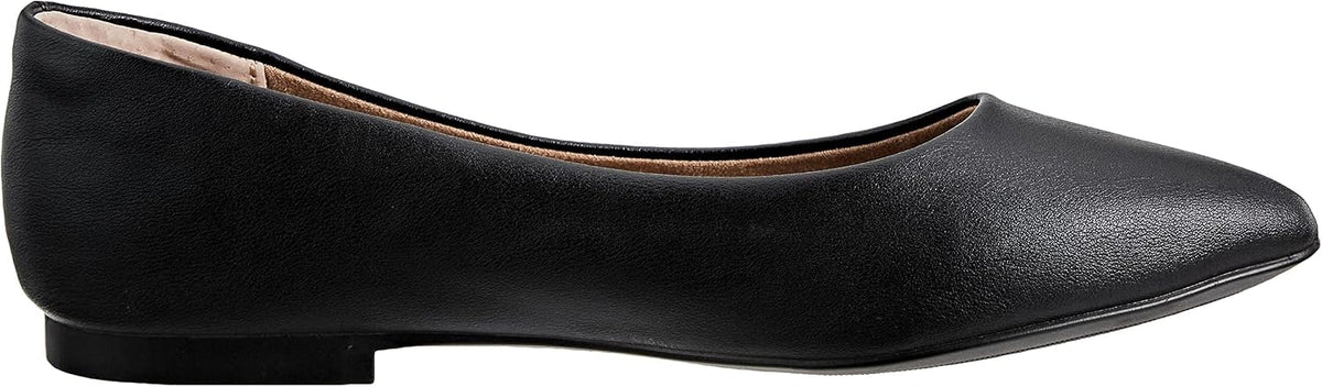 Amazon Essentials Women's Cushioned Pointed-Toe Ballet Flat, Slip-on Non-Slip Work Shoes Regular and Wide Widths