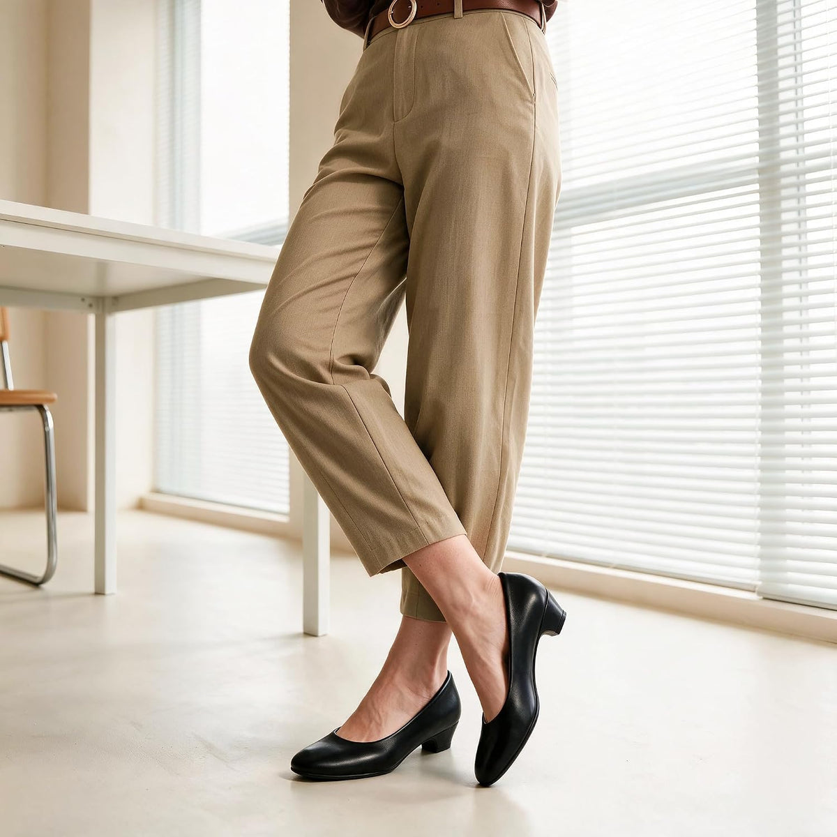 DREAM PAIRS Women's Low Chunky Heel Pump Dress Shoes