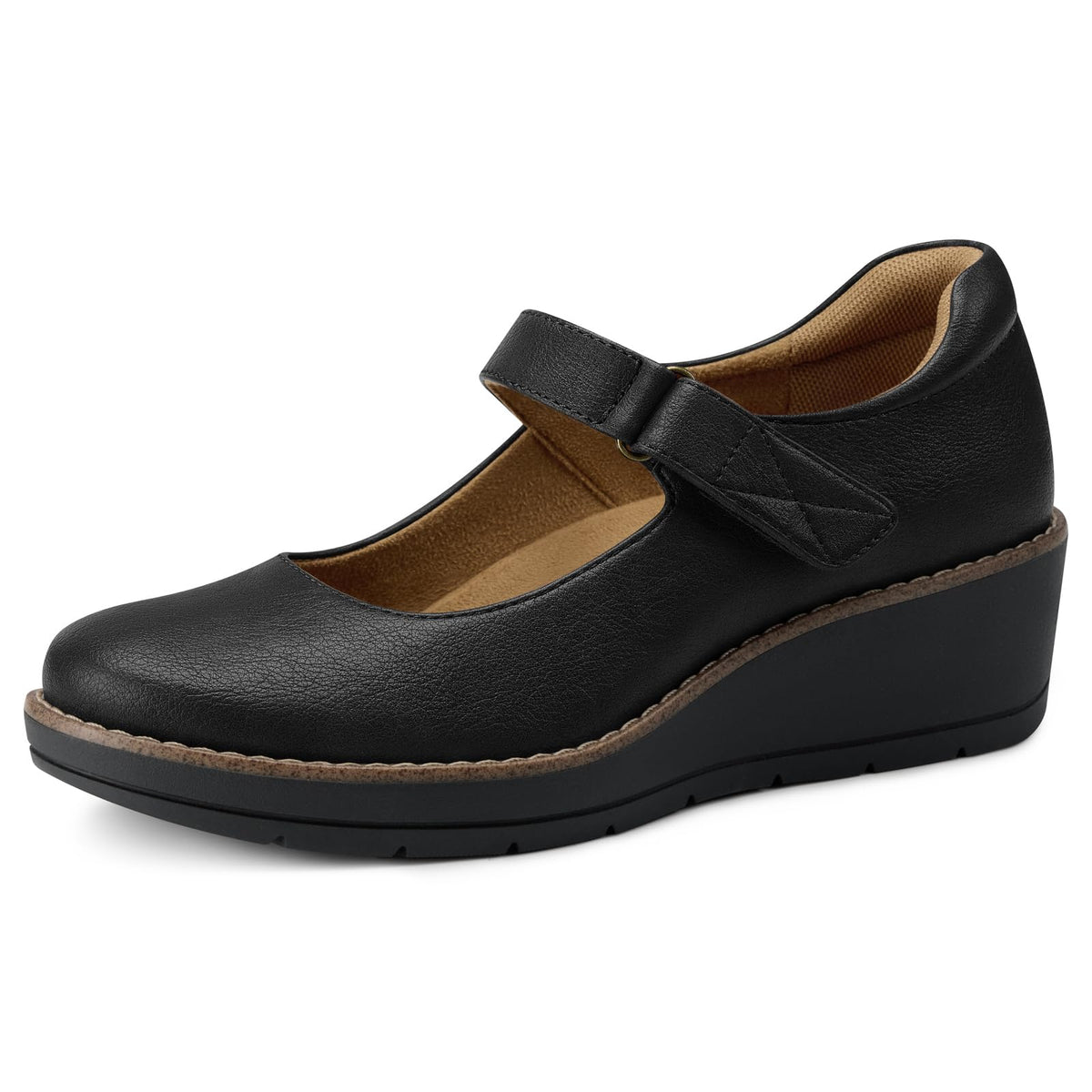 SHIBEVER Women Mary Jane Shoes: Casual Comfortable Arch Support Work Pumps