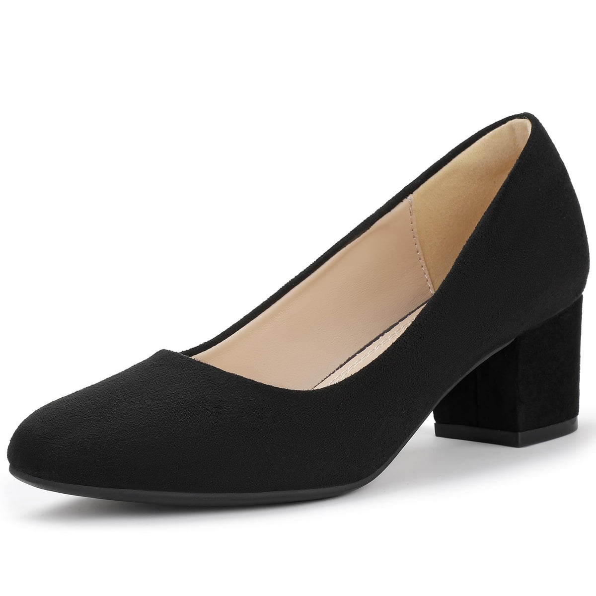 IDIFU IN2 Closed Toe Low Heels Block Chunky Short Pumps Shoe