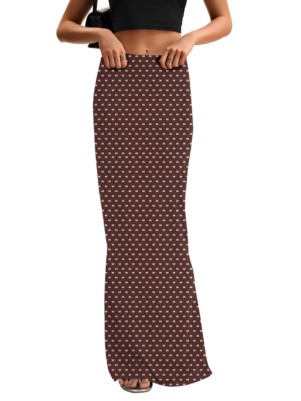 KIFOVEN Women's High Waist Elastic Flare Sexy Bodycon Basic Slim Maxi Skirt