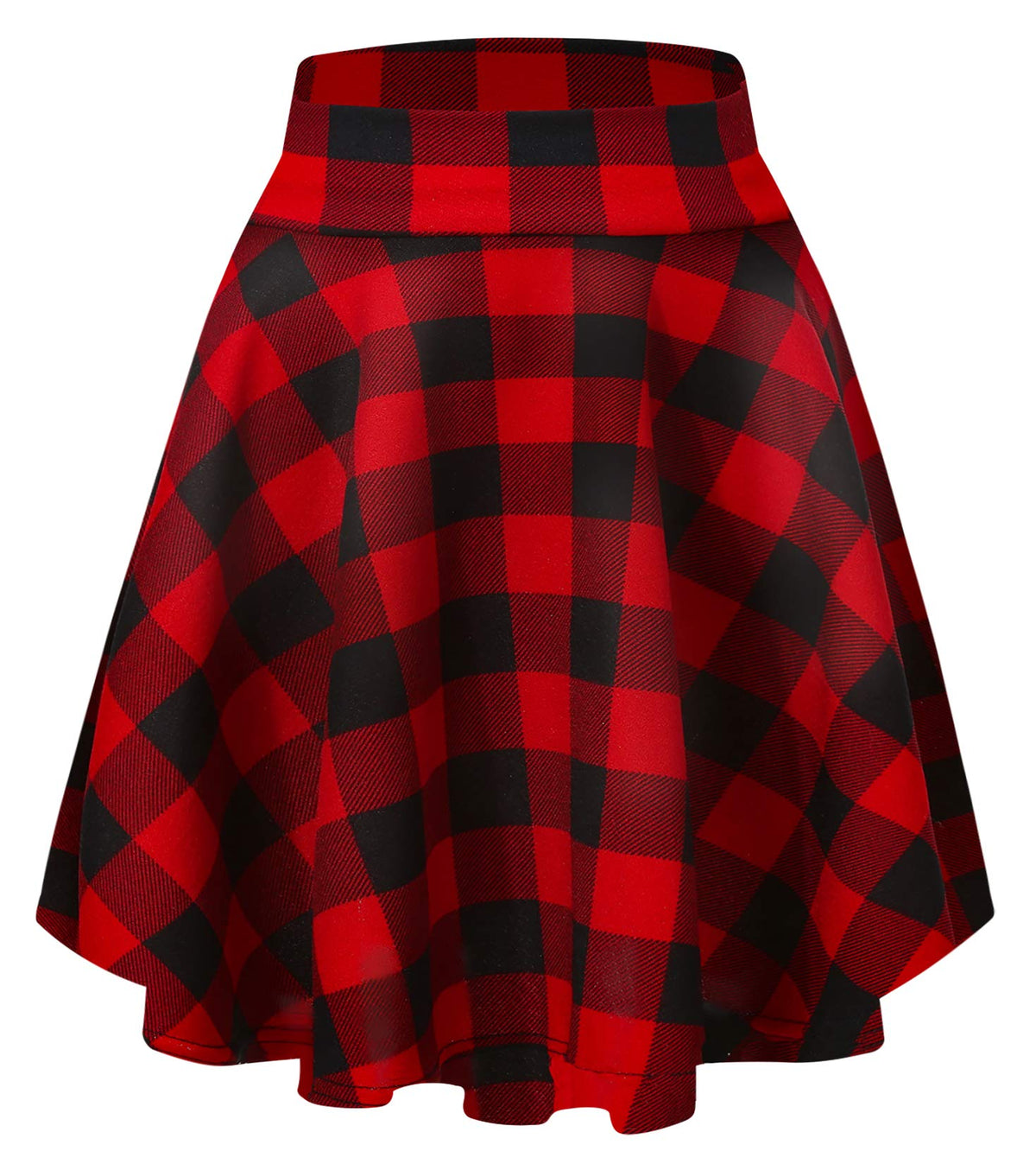 Urban CoCo Women's Basic Midi Skirt Versatile Stretchy Flared Casual High Waisted Skirt