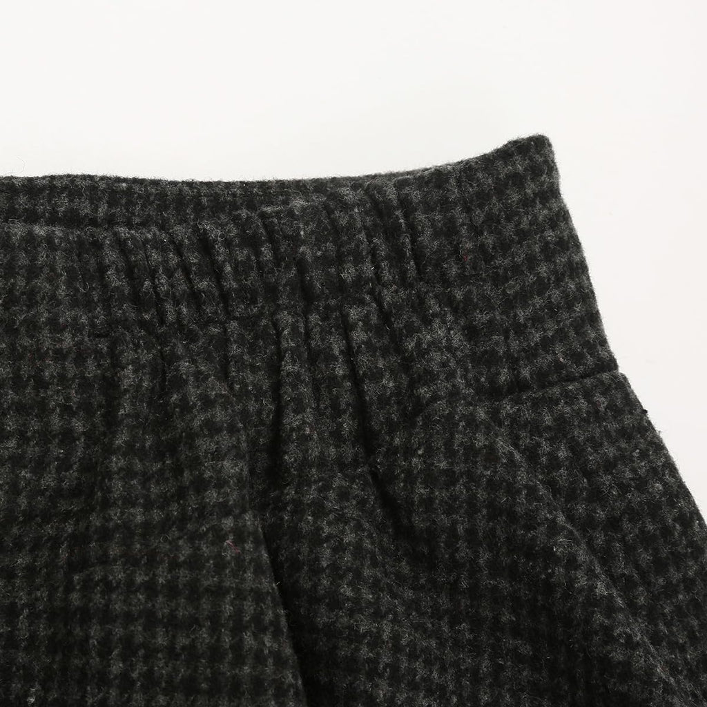 IDEALSANXUN Women’s Fall Winter High Waisted Wool Plaid A-line Long Skirt