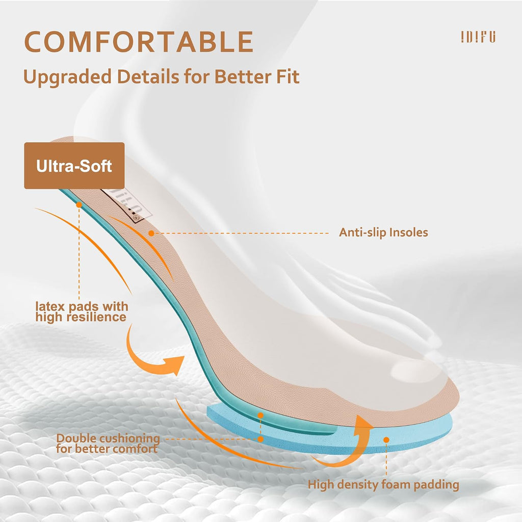 IDIFU Women's Mary Jane Dress Shoes Low Block Closed Round Toe Heels