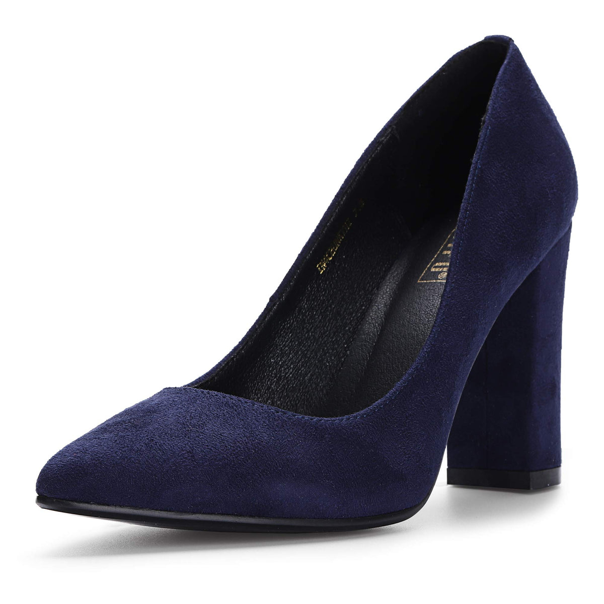 IDIFU Women's IN4 Chunky High Heels Closed Pointed Toe Pumps